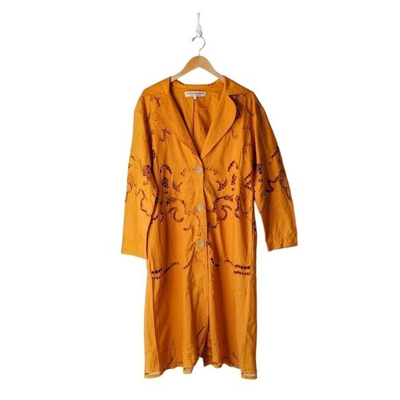 Free People‎ Linen Eyelet Susanna Duster in XS-Runs Large NWOT - Picture 9 of 16